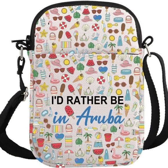 Other - Aruba Lover Gift I'd Rather Be in Aruba Makeup Bag Aruba Trip Cosmetic Bag Aruba